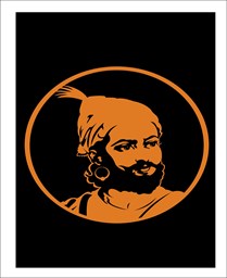 Picture of Buy 9x9 Inch Bhagwa Radium Chhatrapati Shivaji Maharaj Sticker.